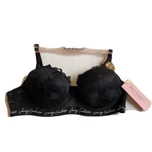 Juicy Couture Push Up Sexy Glam Lace Bra Sz 34B